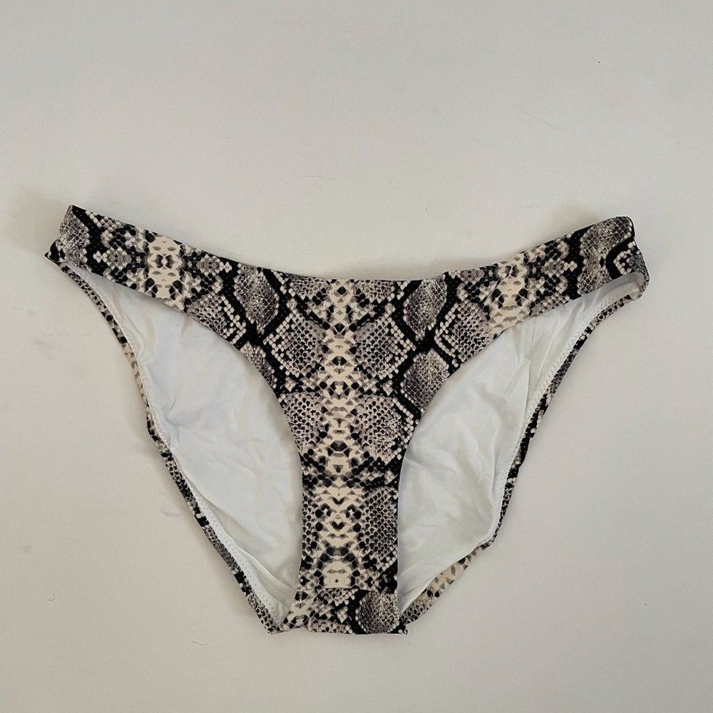 Nwt Aqua Swim Python Snake Print Halter Crop Biki… - image 4